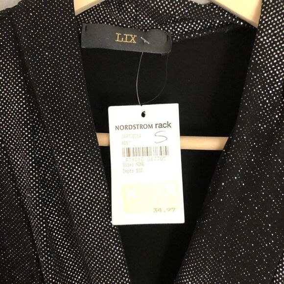 LIX Glittery Ombre Black Gray Wrap Look High Low Wrap Dress - Picture 4 of 7